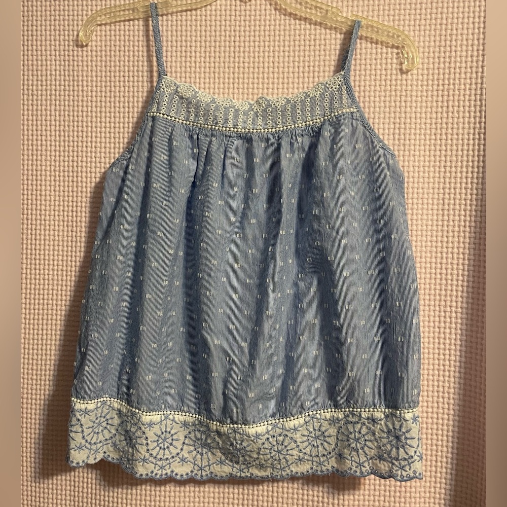 TABITHA WEBB Light blue and white sleepwear tank top size S.